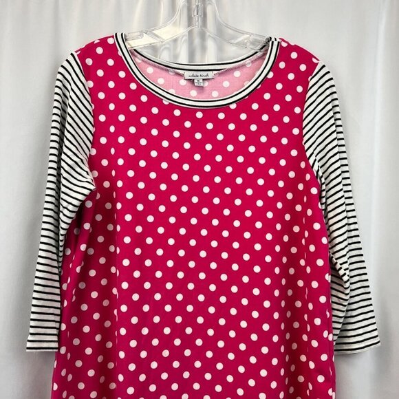 White Birch Women’s Mixed Print 3/4 Sleeve Top Pink/Multi Size Medium - Picture 2 of 7